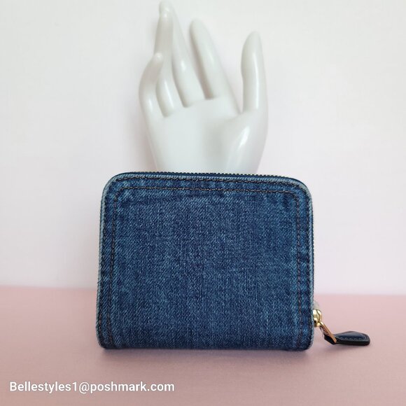 COACH Billfold Small Wallet in Denim -Deep Blue color ⭐ - Picture 7 of 16